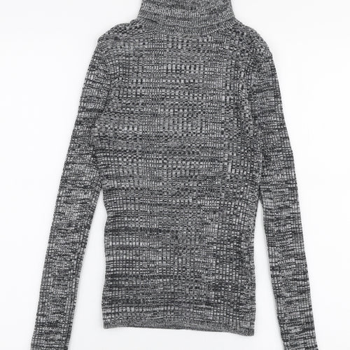 Topshop Womens Grey Roll Neck  Acrylic Pullover Jumper Size 8