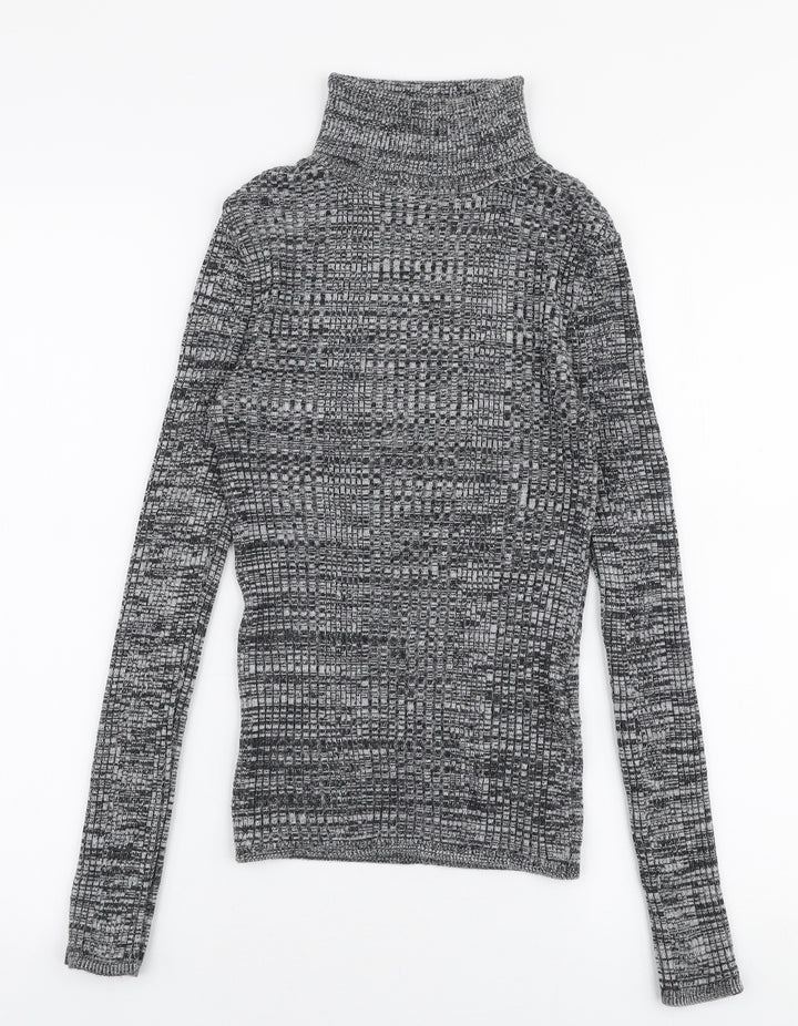Topshop Womens Grey Roll Neck  Acrylic Pullover Jumper Size 8