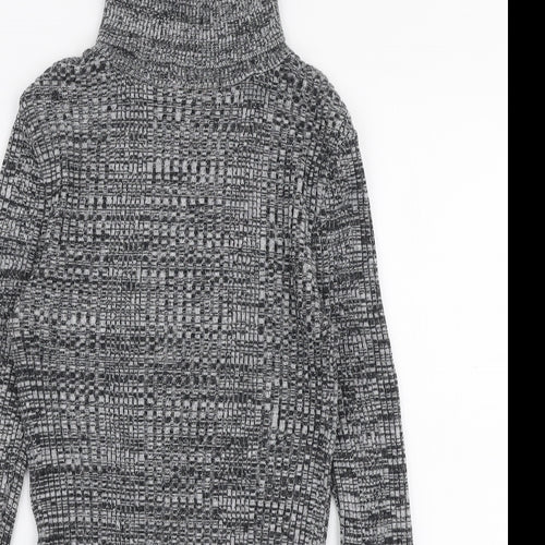Topshop Womens Grey Roll Neck  Acrylic Pullover Jumper Size 8
