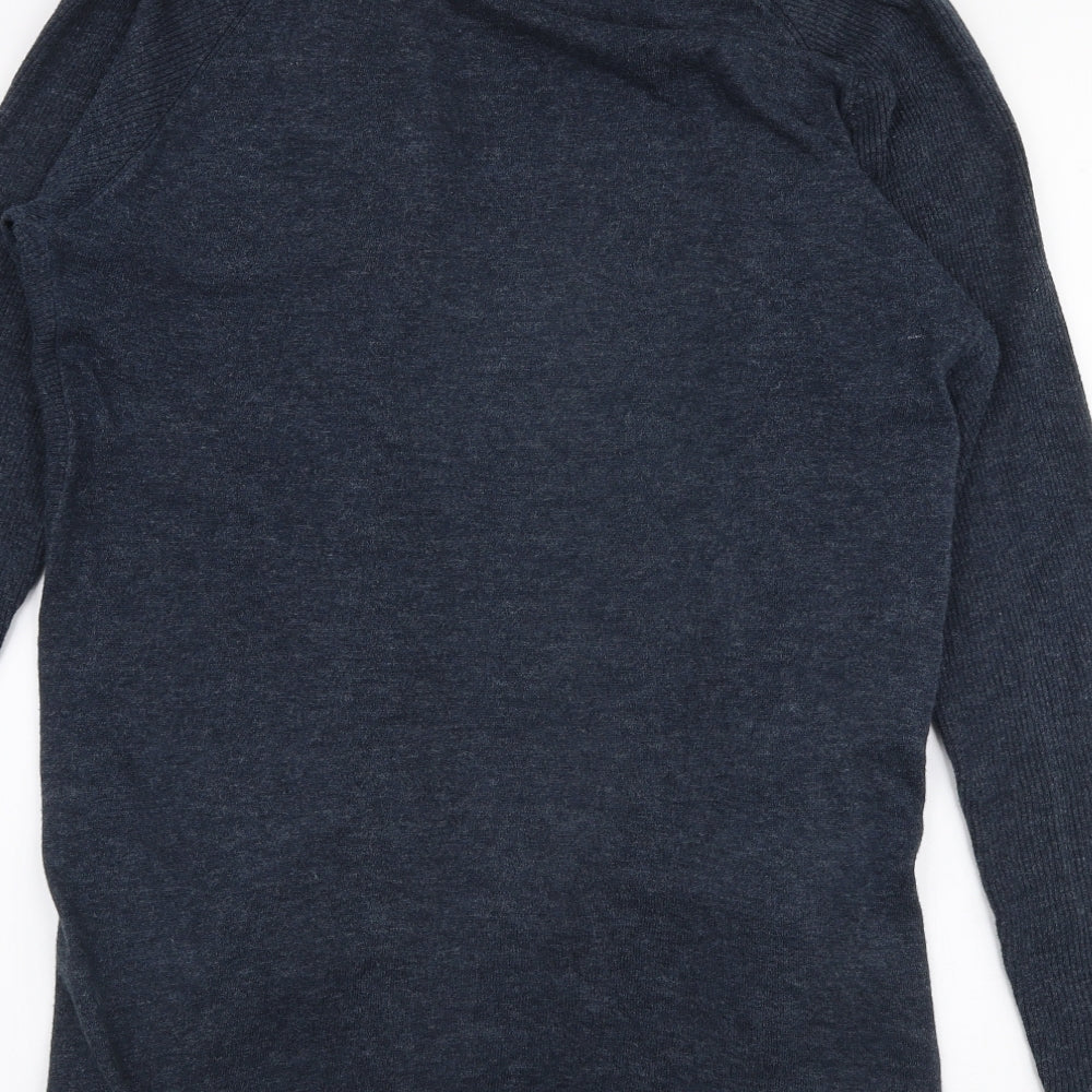 Noa Noa Womens Blue Collared  100% Cotton Cardigan Jumper Size L