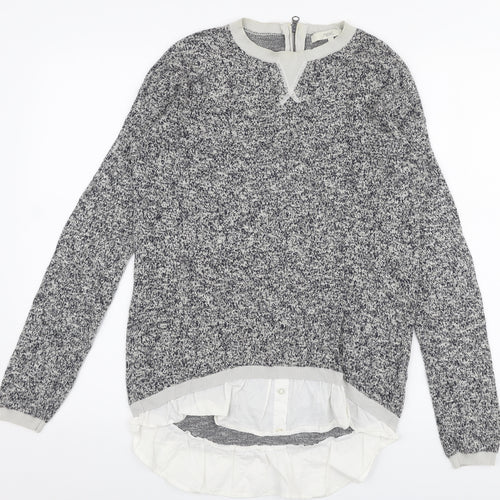 NEXT Womens Grey Round Neck  Cotton Pullover Jumper Size 10