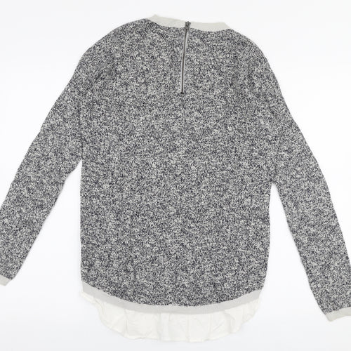 NEXT Womens Grey Round Neck  Cotton Pullover Jumper Size 10