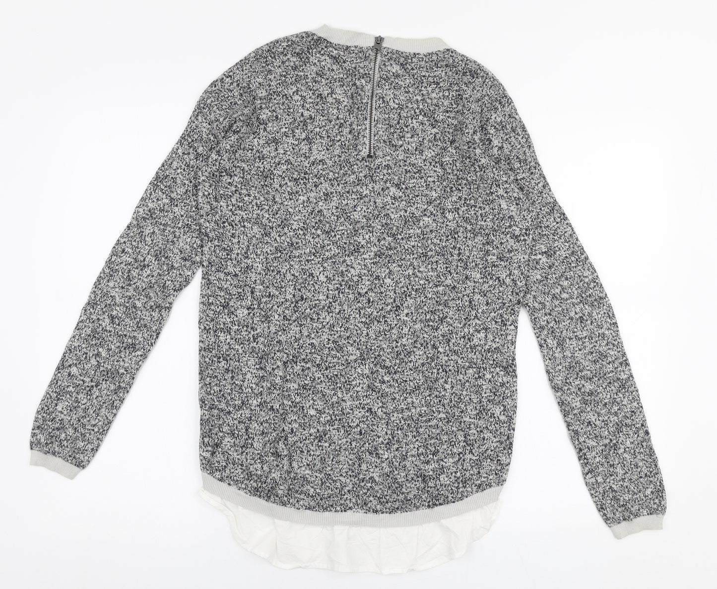 NEXT Womens Grey Round Neck  Cotton Pullover Jumper Size 10