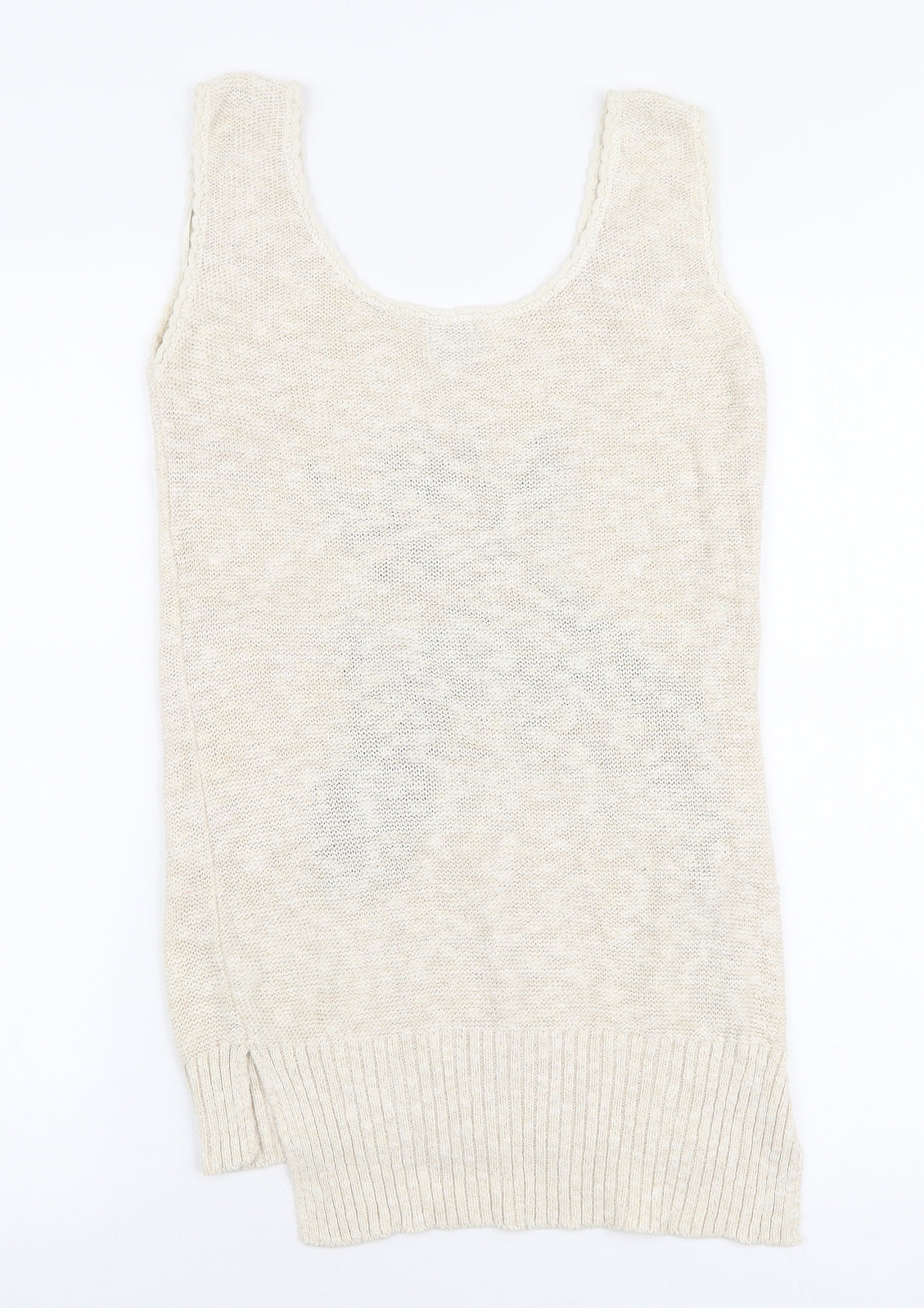 G21 Womens Beige Round Neck  Cotton Vest Jumper Size 10   - Giraffe