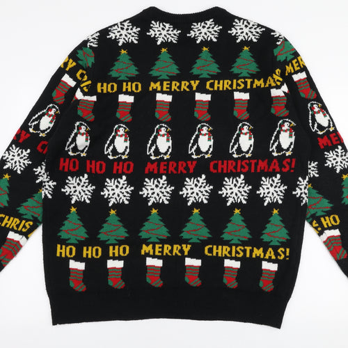 TU Mens Multicoloured Round Neck  Acrylic Pullover Jumper Size XL   - Christmas