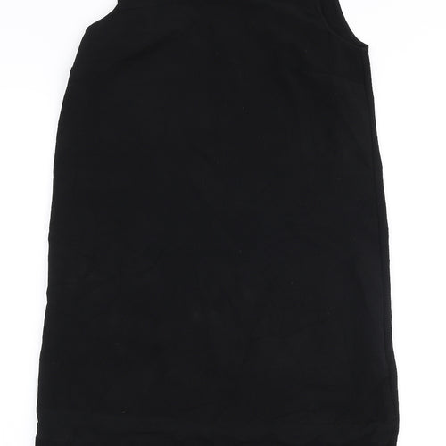 River Island Womens Black  Polyester A-Line  Size 8  Round Neck Zip