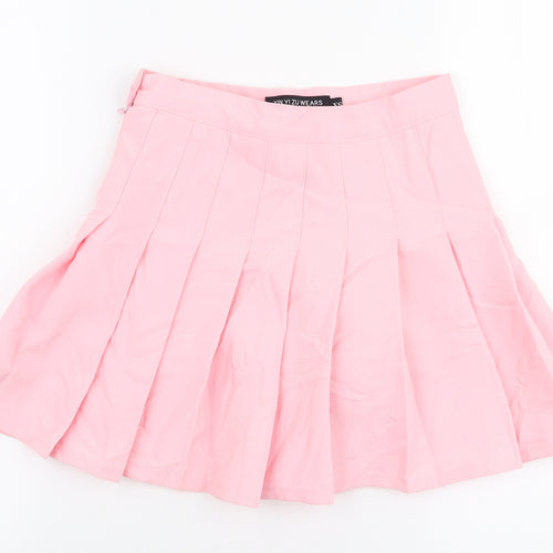 Xin Yi Zu Wears Womens Pink  Polyester Pleated Skort Size XS   Zip