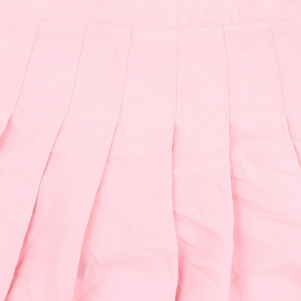 Xin Yi Zu Wears Womens Pink  Polyester Pleated Skort Size XS   Zip