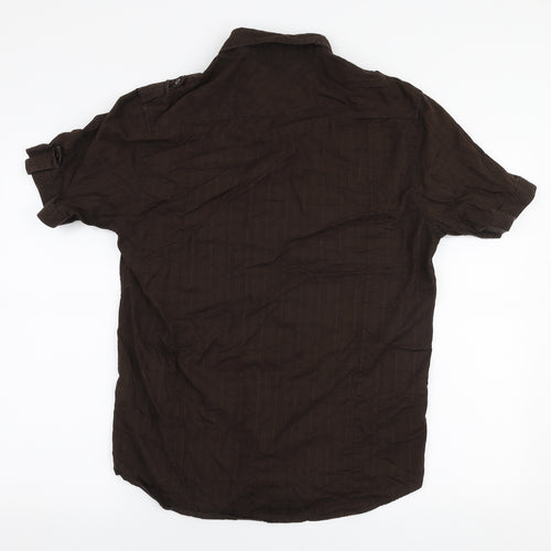 Cedar Wood State Mens Brown  Cotton  Button-Up Size L Collared Button