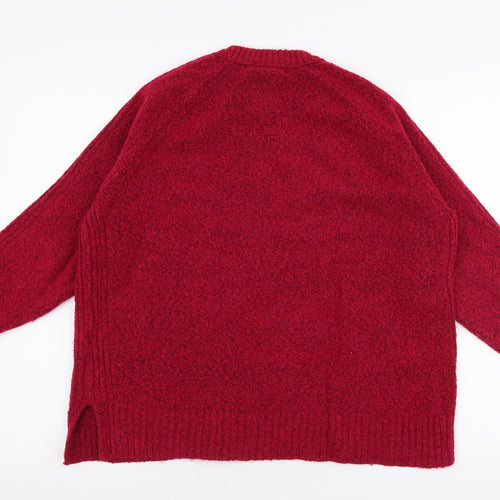 Marks and Spencer Womens Pink Round Neck  Acrylic Pullover Jumper Size L