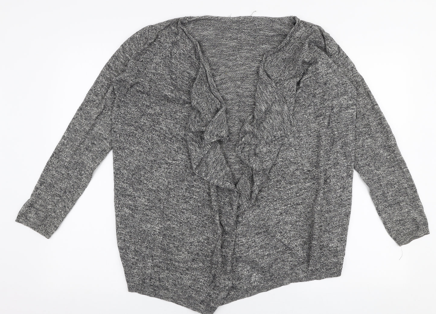 New Look Womens Grey V-Neck  100% Cotton Cardigan Jumper Size 10