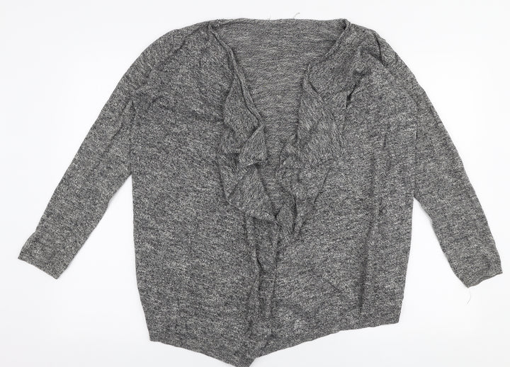 New Look Womens Grey V-Neck  100% Cotton Cardigan Jumper Size 10