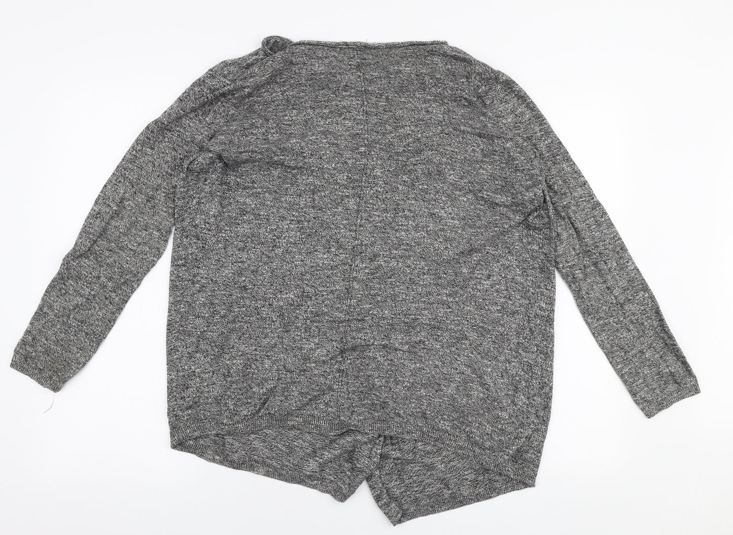 New Look Womens Grey V-Neck  100% Cotton Cardigan Jumper Size 10