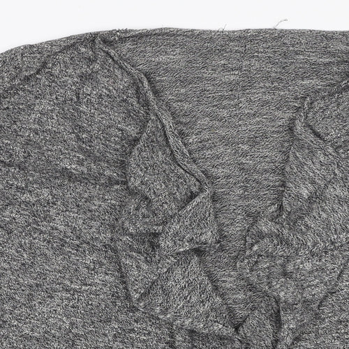 New Look Womens Grey V-Neck  100% Cotton Cardigan Jumper Size 10