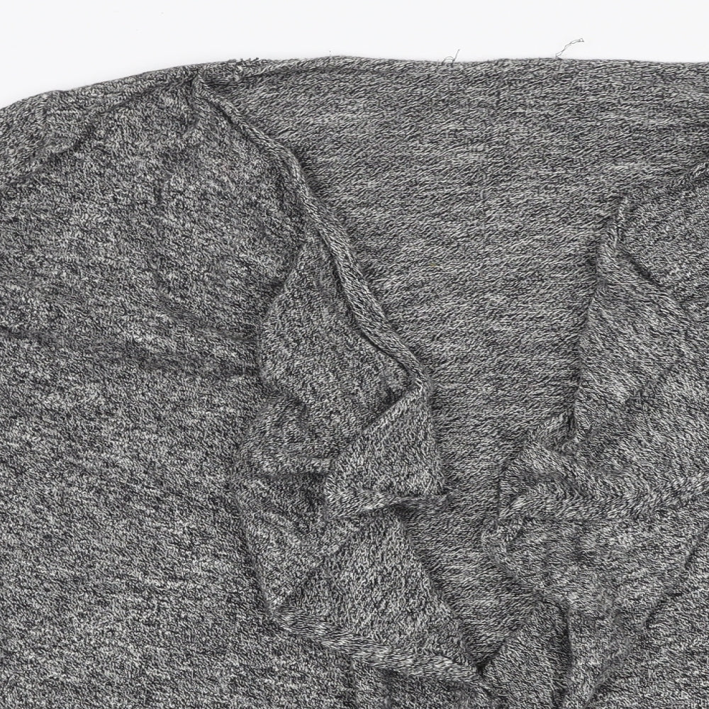 New Look Womens Grey V-Neck  100% Cotton Cardigan Jumper Size 10