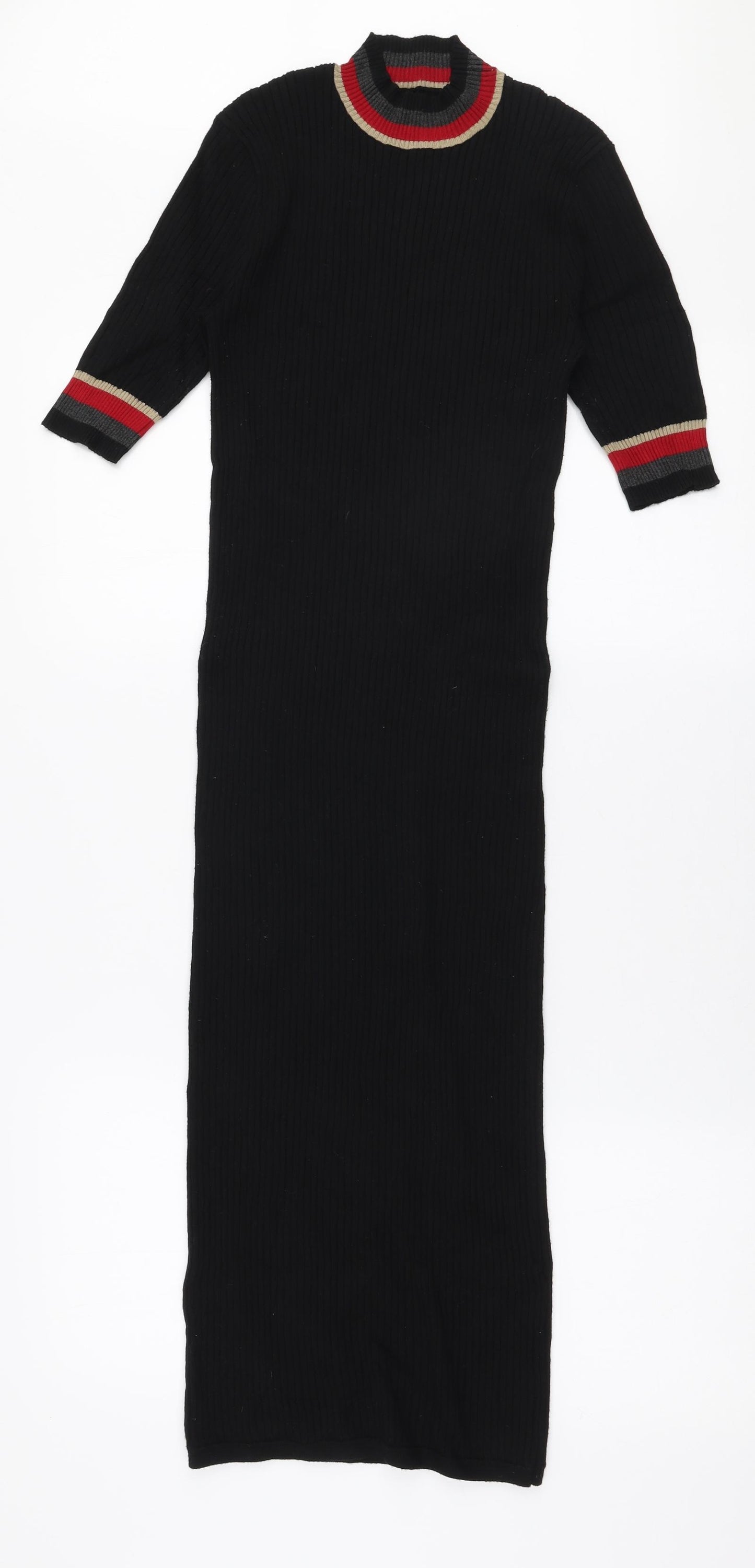 Zara Womens Black  Polyester Bodycon  Size XS  Round Neck Pullover