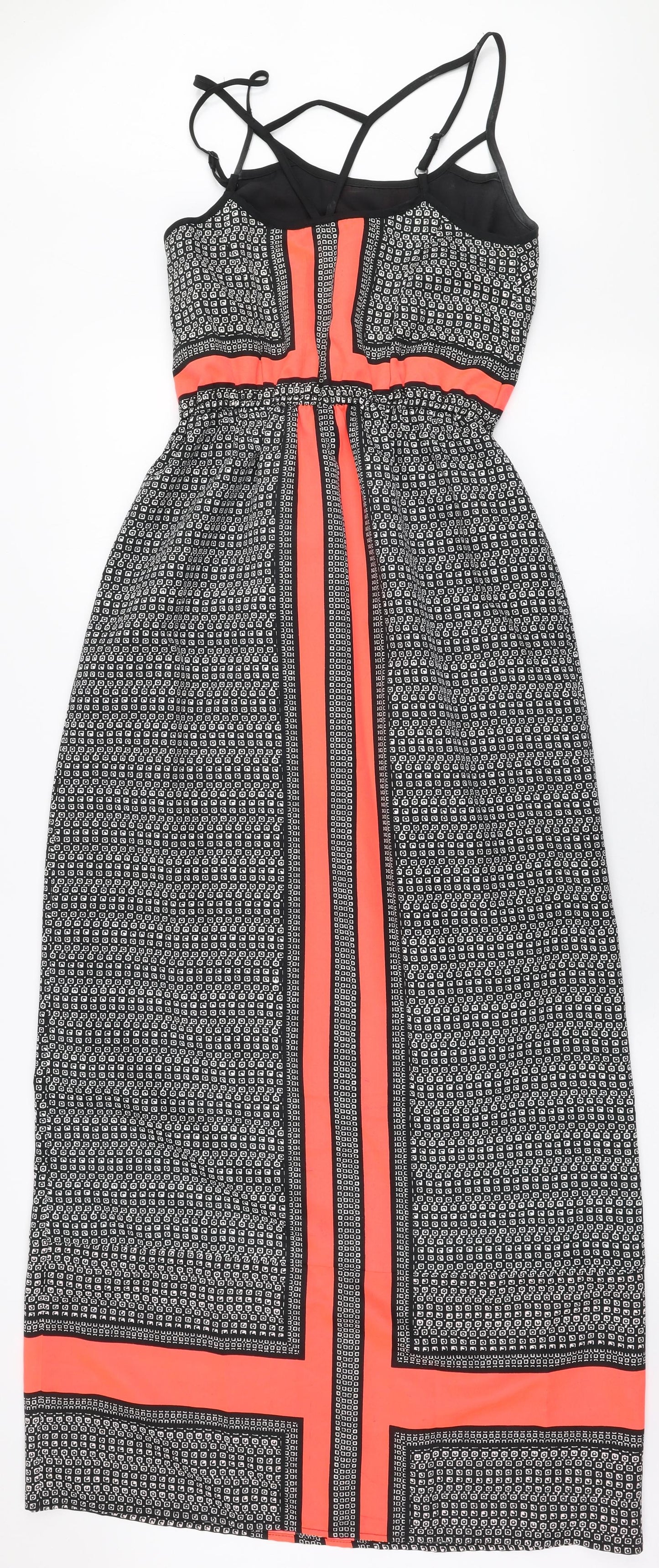 River Island Womens Multicoloured Geometric Polyester Maxi  Size 8  High Neck Pullover