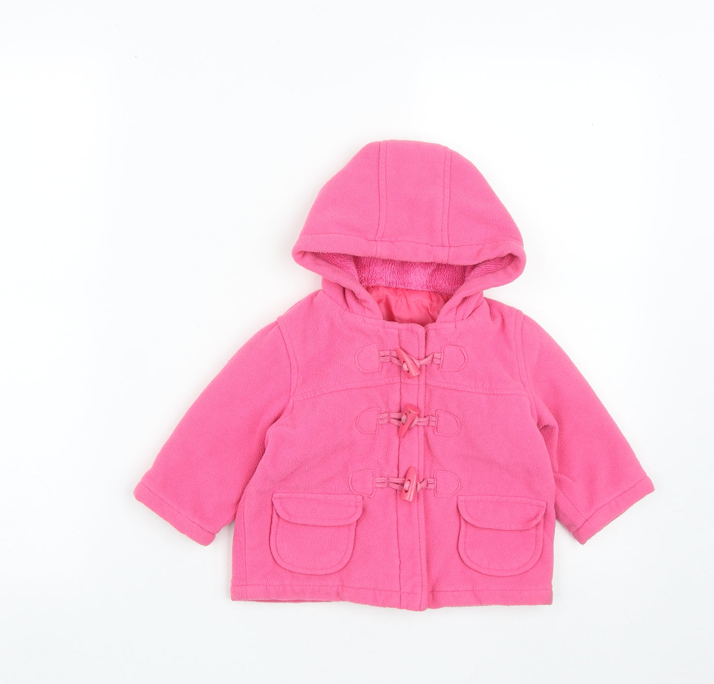 Marks and Spencer Girls Pink   Duffle Coat Coat Size 12 Months   Zip
