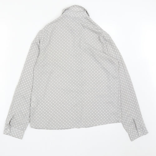 Atmosphere Womens Green Polka Dot Polyester Basic Button-Up Size 10 Collared