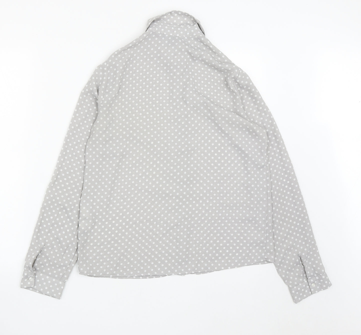 Atmosphere Womens Green Polka Dot Polyester Basic Button-Up Size 10 Collared