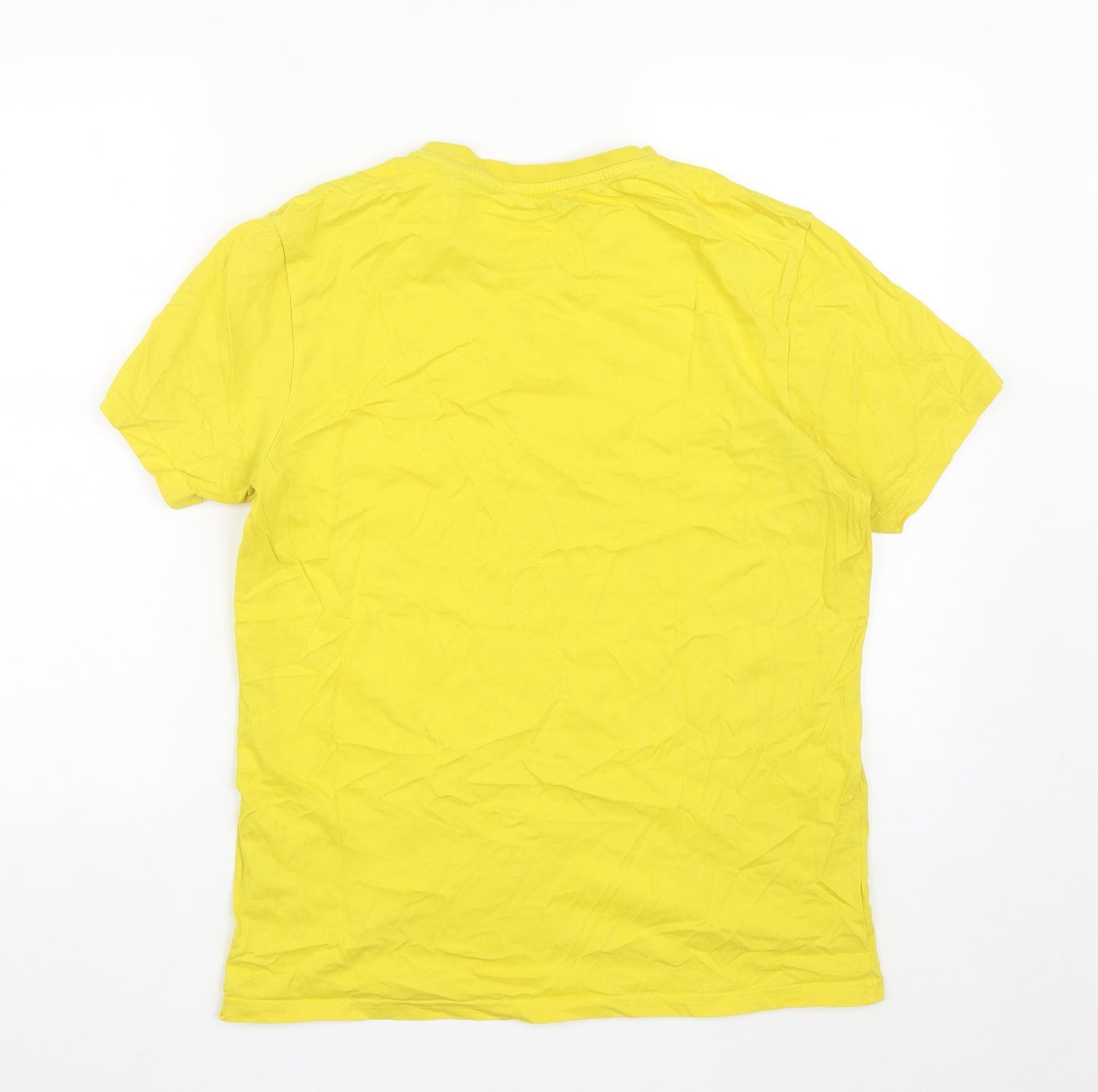 Nickelodeon Mens Yellow  Cotton  T-Shirt Size M Round Neck  - Teenage Mutant Ninja Turtles