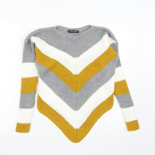 Select Womens Multicoloured Round Neck  Acrylic Pullover Jumper Size S