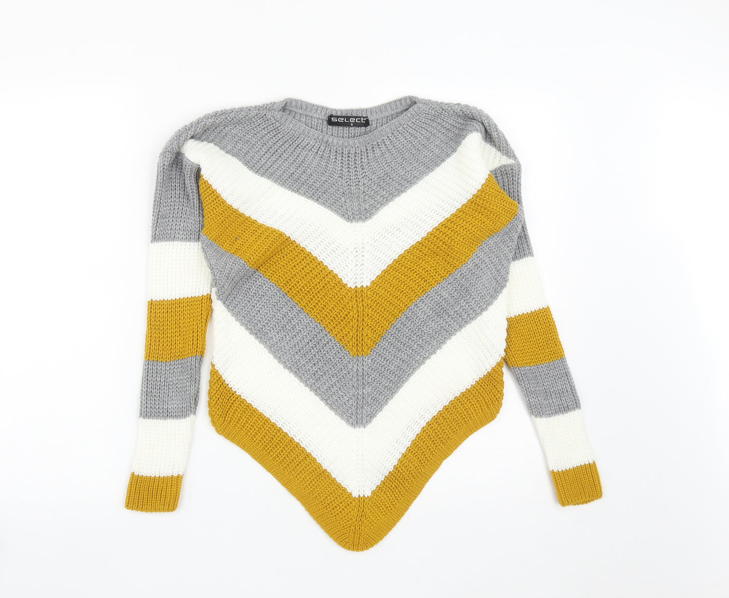 Select Womens Multicoloured Round Neck  Acrylic Pullover Jumper Size S