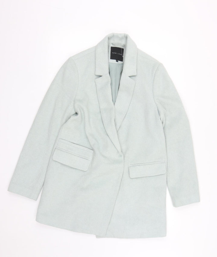 New Look Womens Green   Pea Coat Coat Size 12  Snap