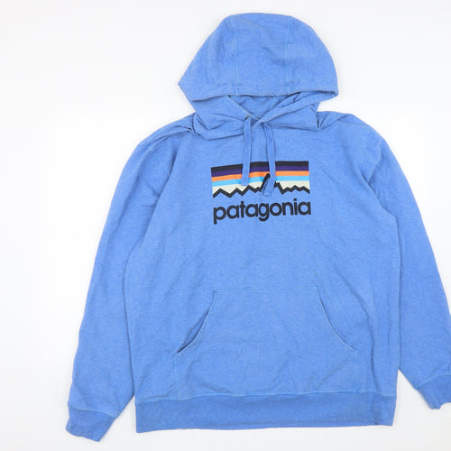 Patagonia Mens Blue  Cotton Pullover Hoodie Size XL