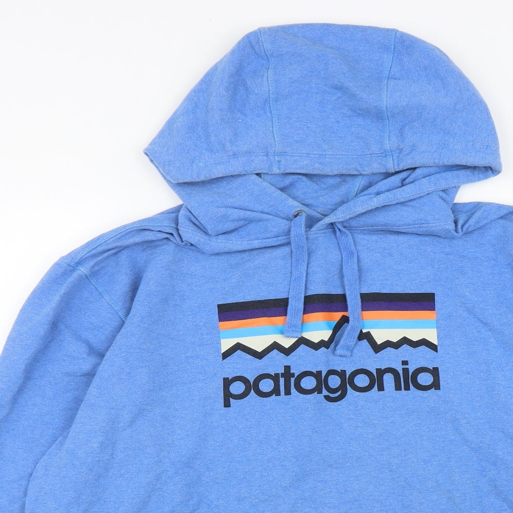 Patagonia Mens Blue  Cotton Pullover Hoodie Size XL