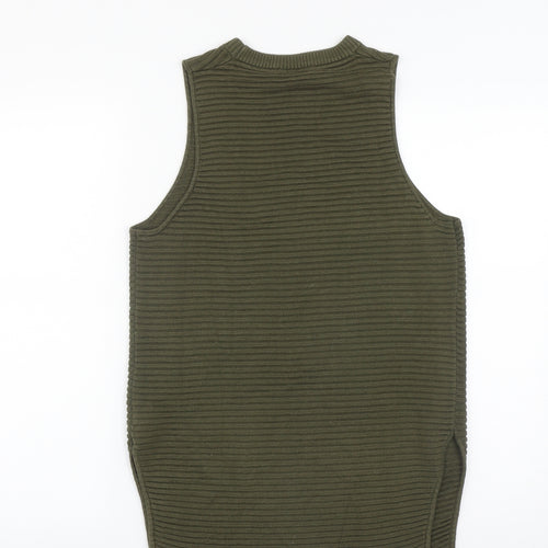 Topshop Womens Green  Acrylic Basic Tank Size 10 Round Neck