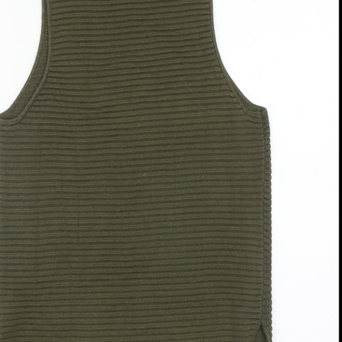 Topshop Womens Green  Acrylic Basic Tank Size 10 Round Neck