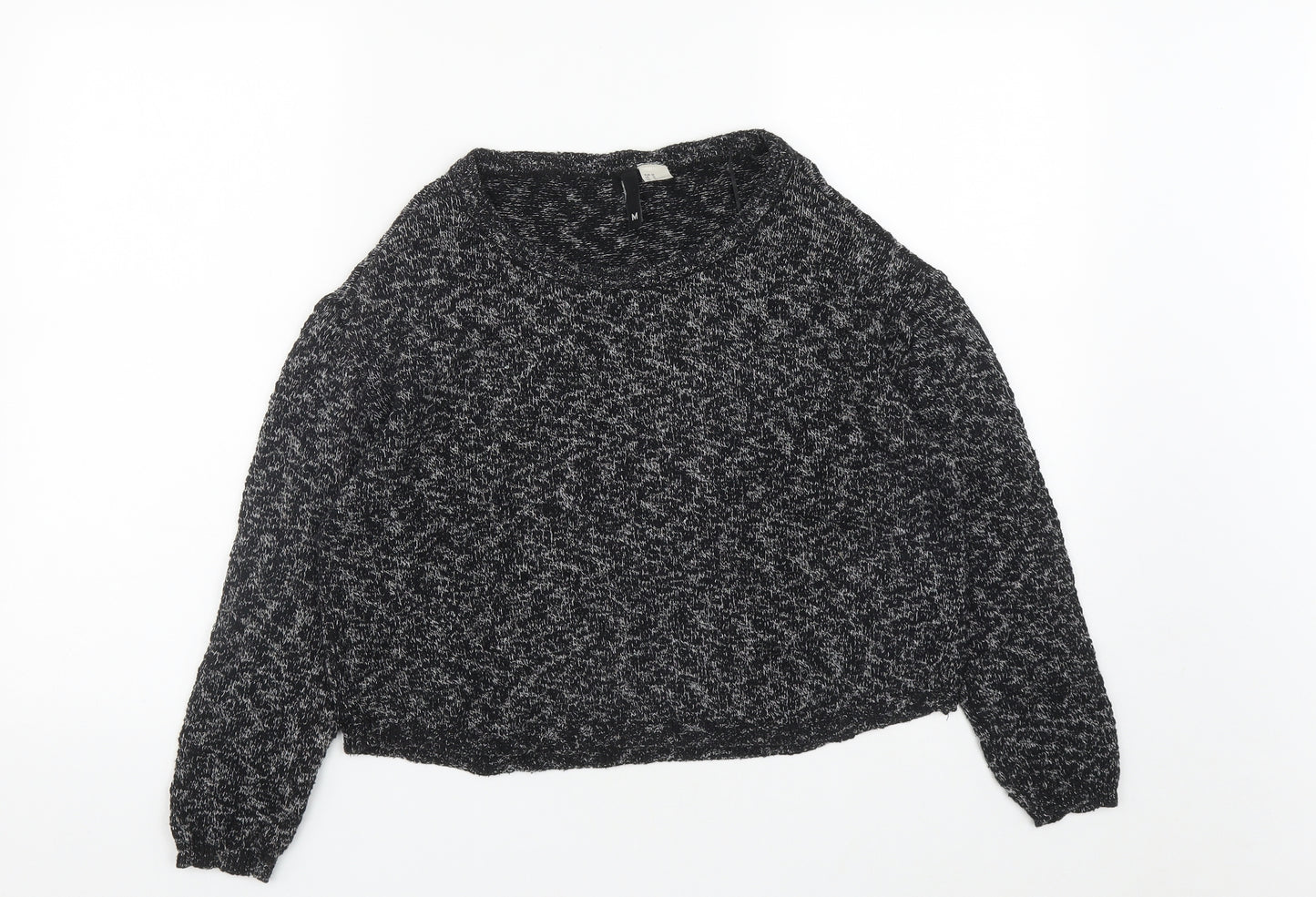 H&M Womens Black Round Neck  Cotton Pullover Jumper Size M