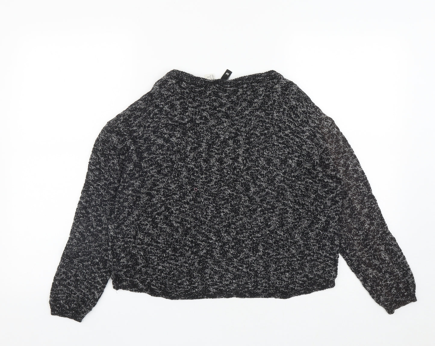 H&M Womens Black Round Neck  Cotton Pullover Jumper Size M