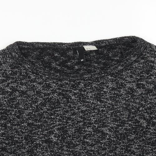 H&M Womens Black Round Neck  Cotton Pullover Jumper Size M