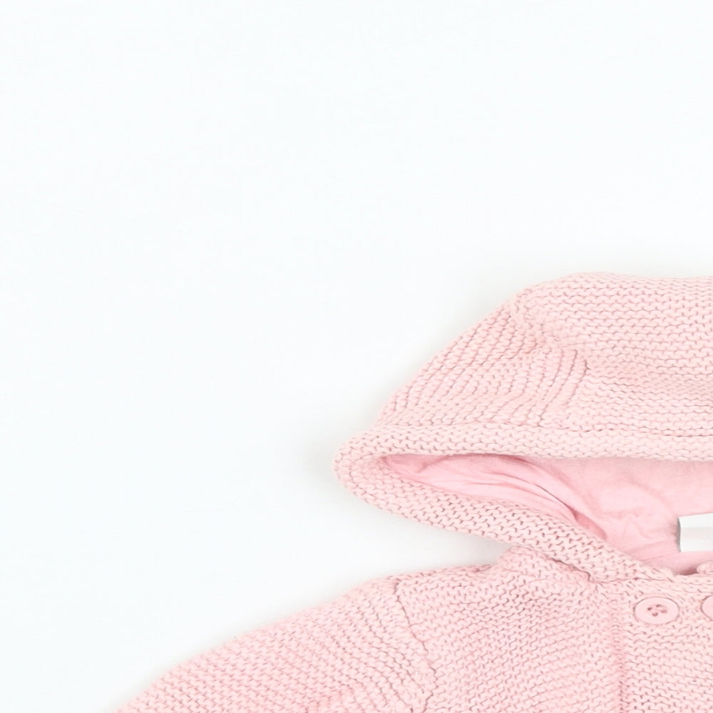 mini club baby Girls Pink  Cotton Cardigan Jumper Size 0-3 Months  Button