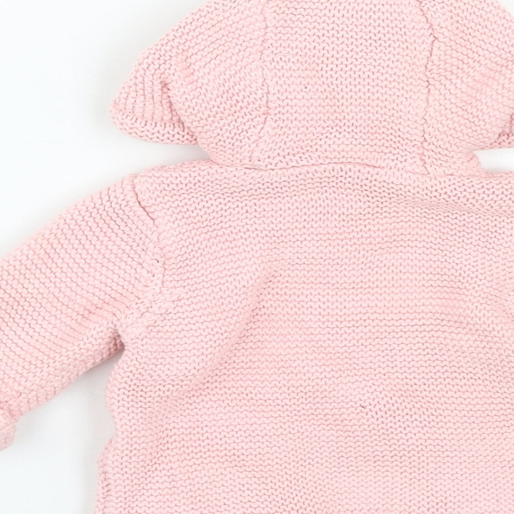 mini club baby Girls Pink  Cotton Cardigan Jumper Size 0-3 Months  Button