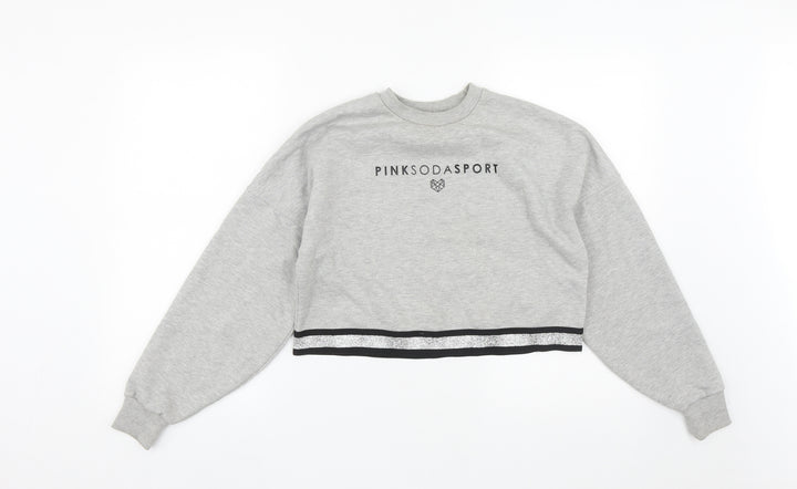 Pink Soda Womens Grey Polyester Pullover Sweatshirt Size 6