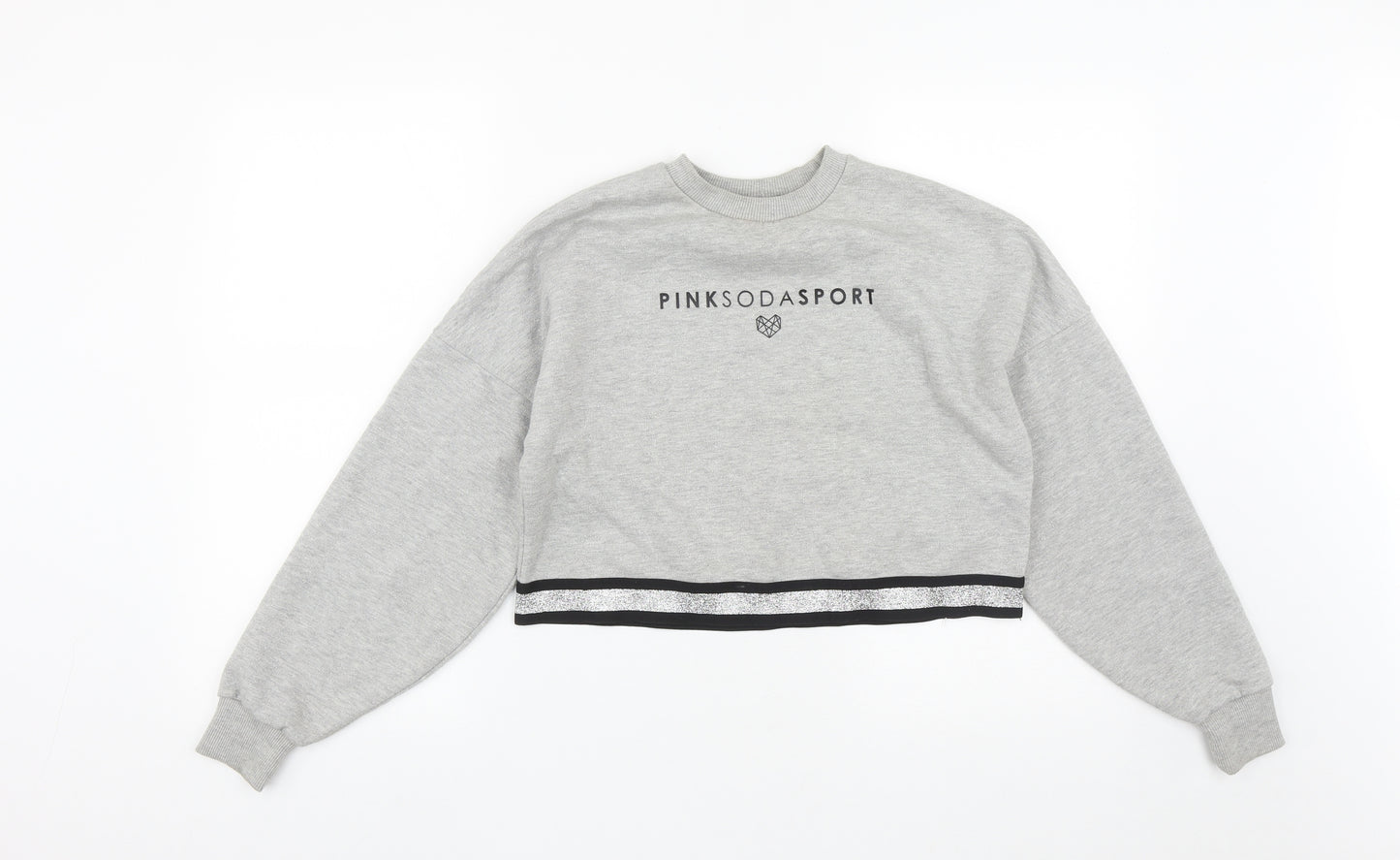 Pink Soda Womens Grey  Polyester Pullover Sweatshirt Size 6