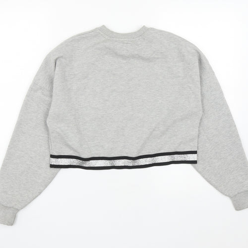 Pink Soda Womens Grey  Polyester Pullover Sweatshirt Size 6