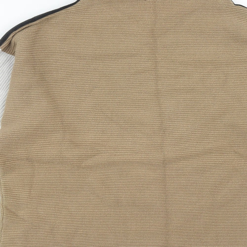 M&Co Womens Brown High Neck  Cotton Pullover Jumper Size 12