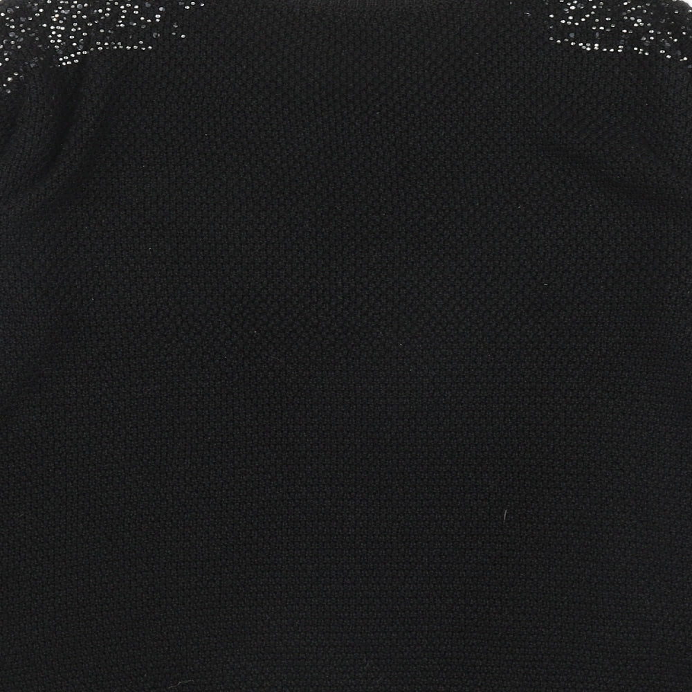 Klass Womens Black Round Neck  Acrylic Pullover Jumper Size M