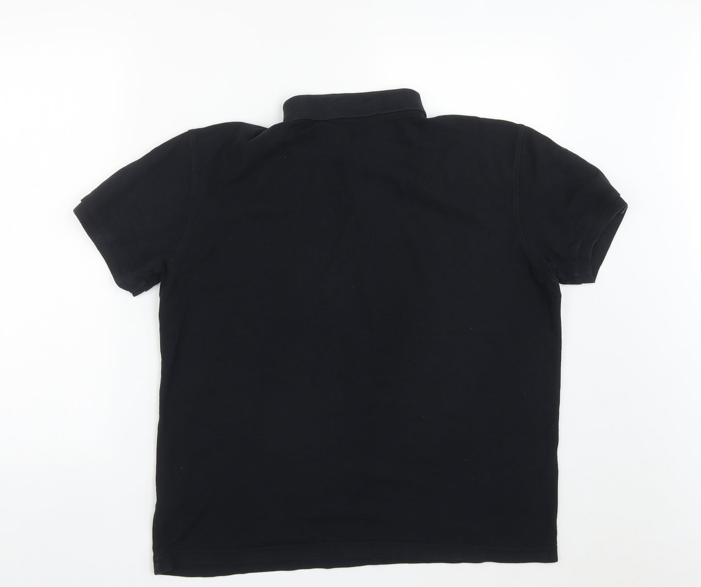 Cedar Wood State Mens Black  Cotton  Polo Size L Collared Button