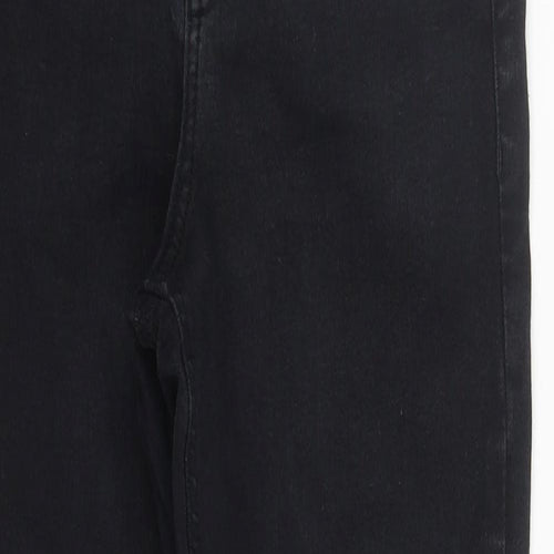 Topshop Womens Black  Cotton Cropped Jeans Size 26 in L24 in Regular Zip