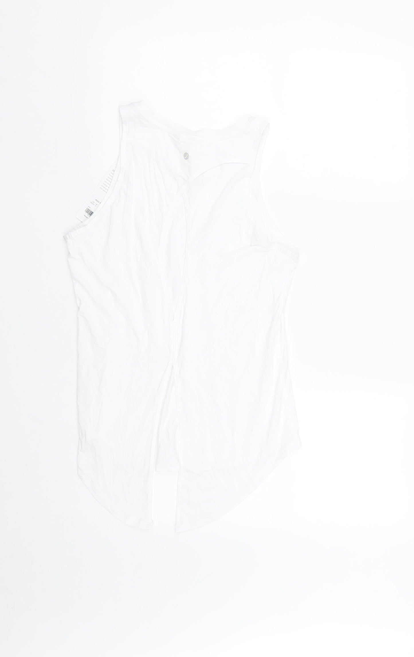 Crz Yoga Womens White  Cotton Basic T-Shirt Size 8 Round Neck