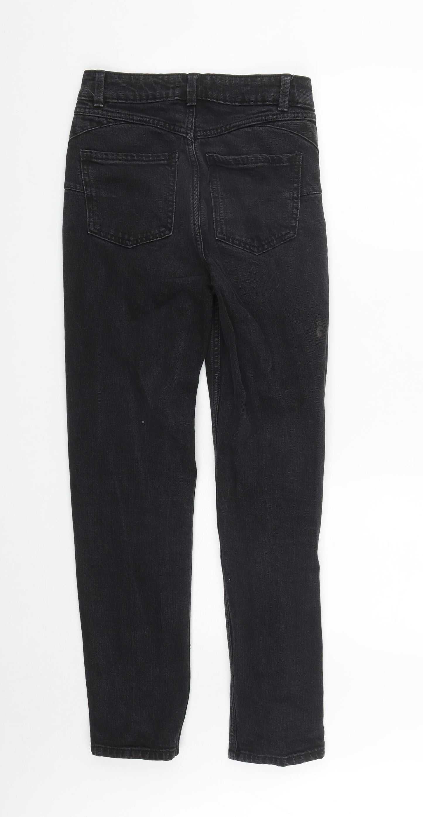 New Look Womens Black  Cotton Straight Jeans Size 6 L29 in Regular Zip