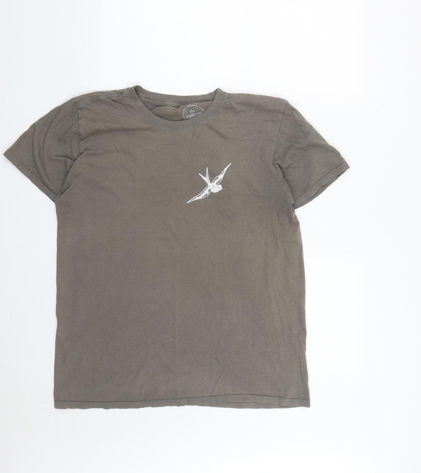 Hobo Club Mens Grey  Cotton  T-Shirt Size L Round Neck