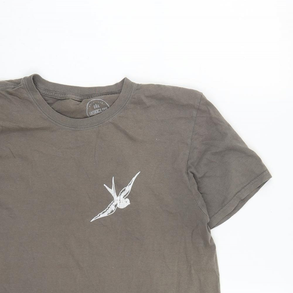 Hobo Club Mens Grey  Cotton  T-Shirt Size L Round Neck