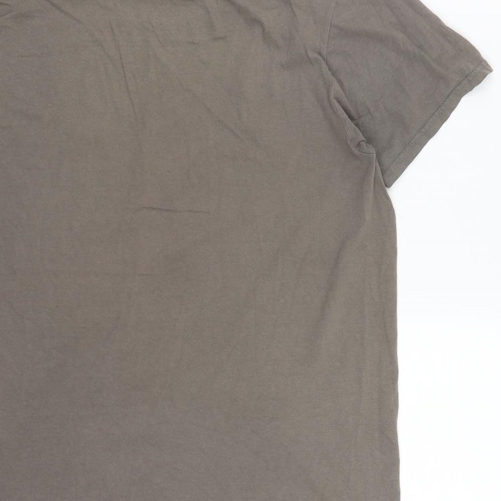 Hobo Club Mens Grey  Cotton  T-Shirt Size L Round Neck