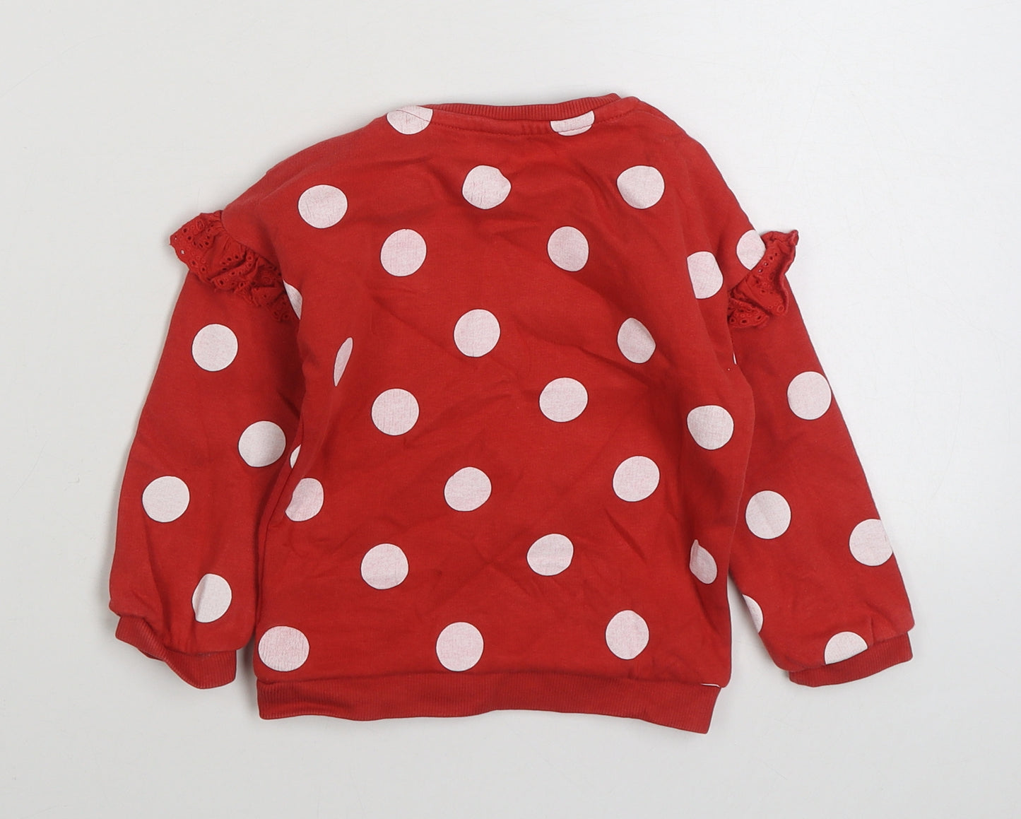 TU Girls Red  Cotton Pullover Jumper Size 18-24 Months  Pullover - Christmas Jumper